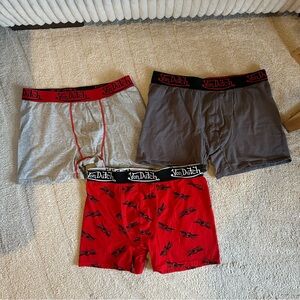 Von Dutch red & grey boxer shorts